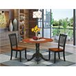 Pemberly Row 3-Piece Round Dining Set in Black and Cherry Finish