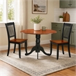 Pemberly Row 3-Piece Round Dining Set in Black and Cherry Finish