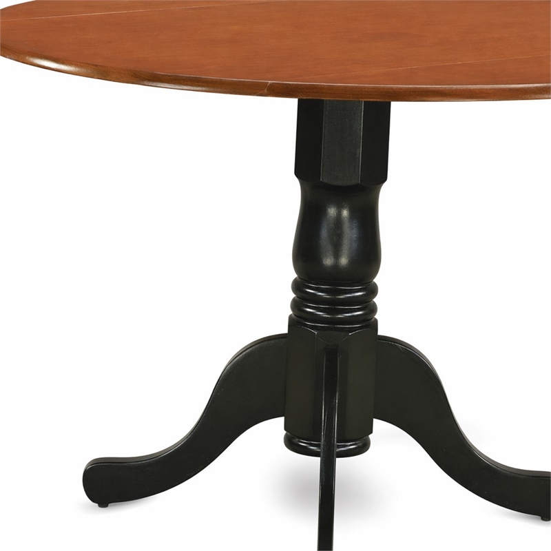 Pemberly Row 3-Piece Round Dining Set in Black and Cherry Finish