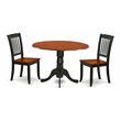 Pemberly Row 3-Piece Round Dining Set in Black and Cherry Finish