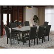 Pemberly Row 9-Piece Wood Dining Set with Rectangular Table in Black Finish