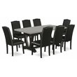 Pemberly Row 9-Piece Wood Dining Set with Rectangular Table in Black Finish