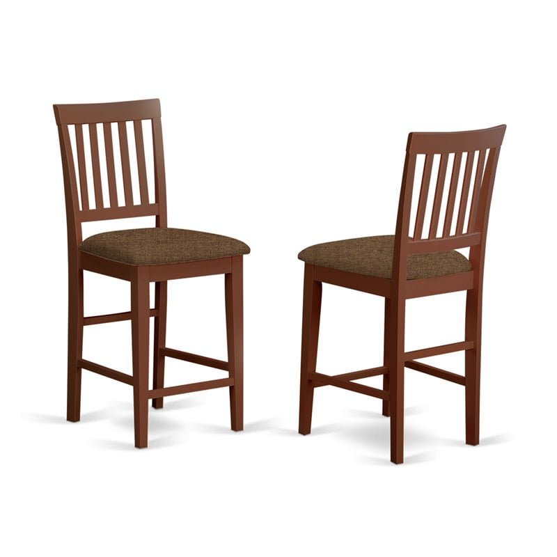 Pemberly Row 3-Piece Counter Height Dining Set in Mahogany Finish