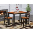 Pemberly Row 3-Piece Wood Dining Set in Black and Cherry