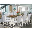 Pemberly Row 9-Piece Wood Dining Set with Distressed Jacobean Finish
