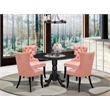 Pemberly Row 5-Piece Dining Set with Faux Leather Chairs in Black Beige Red