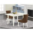 Pemberly Row Norfolk 3-Piece Dining Table Set in Linen White