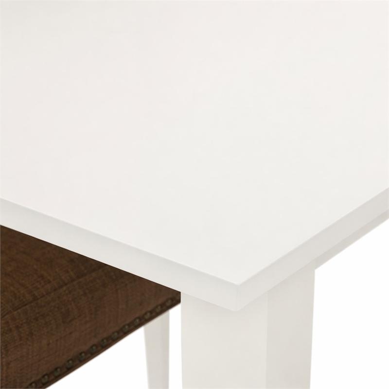 Pemberly Row Norfolk 3-Piece Dining Table Set in Linen White