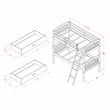 Pemberly Row Twin Bunk Bed with Under Drawer Storage in Java Finish