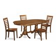Pemberly Row 5-Piece Wood Dining Room Table Set in Saddle Brown Finish