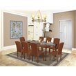 Pemberly Row 9-Piece Wood Dining Room Table Set in Mahogany Finish