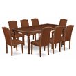 Pemberly Row 9-Piece Wood Dining Room Table Set in Mahogany Finish