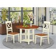 Pemberly Row 3-Piece Dining Set with X-Back Chairs in Buttermilk & Cherry