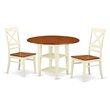 Pemberly Row 3-Piece Dining Set with X-Back Chairs in Buttermilk & Cherry
