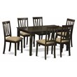 Pemberly Row Capri 7-Piece Dining Set Linen Seat in Cappuccino