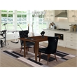 Pemberly Row 3-Piece Kitchen Table Set with Mahogany Finish and Black Upholstery