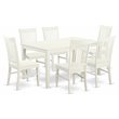 Pemberly Row 7-Piece Rubberwood Dining Set with Linen White Finish