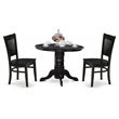 Pemberly Row 3-Piece Dining Set with Round Table and Chair Slatted Back