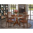 Pemberly Row 5-Piece Mahogany Dining Set with Wooden Chairs