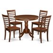 Pemberly Row 5-Piece Mahogany Dining Set with Wooden Chairs