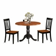 Pemberly Row 3-Piece Wood Dining Set in Black and Cherry