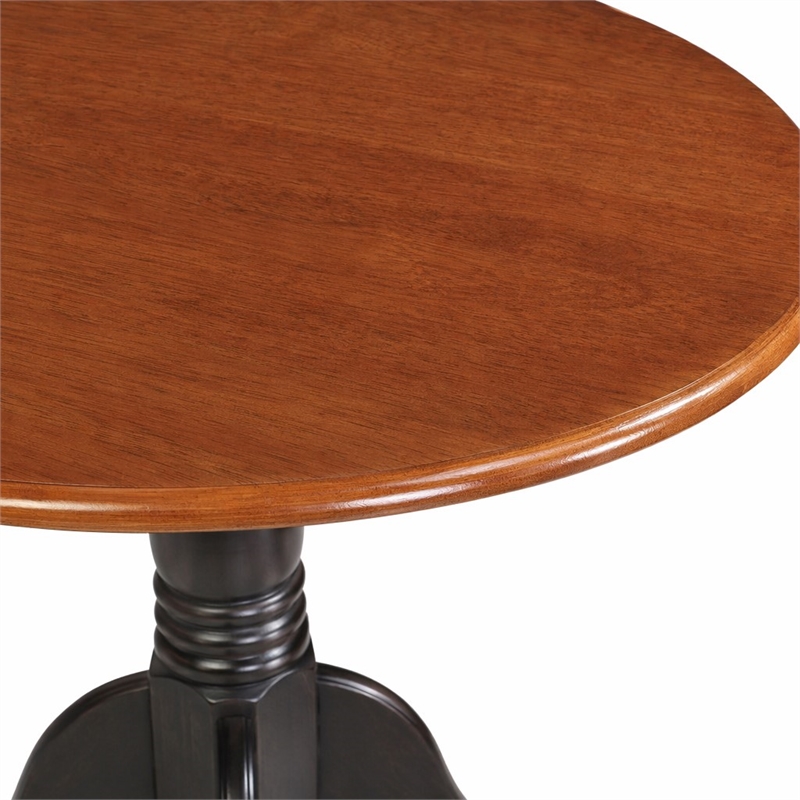 Pemberly Row 3-Piece Wood Dining Set in Black and Cherry