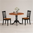 Pemberly Row 3-Piece Wood Dining Set in Black and Cherry
