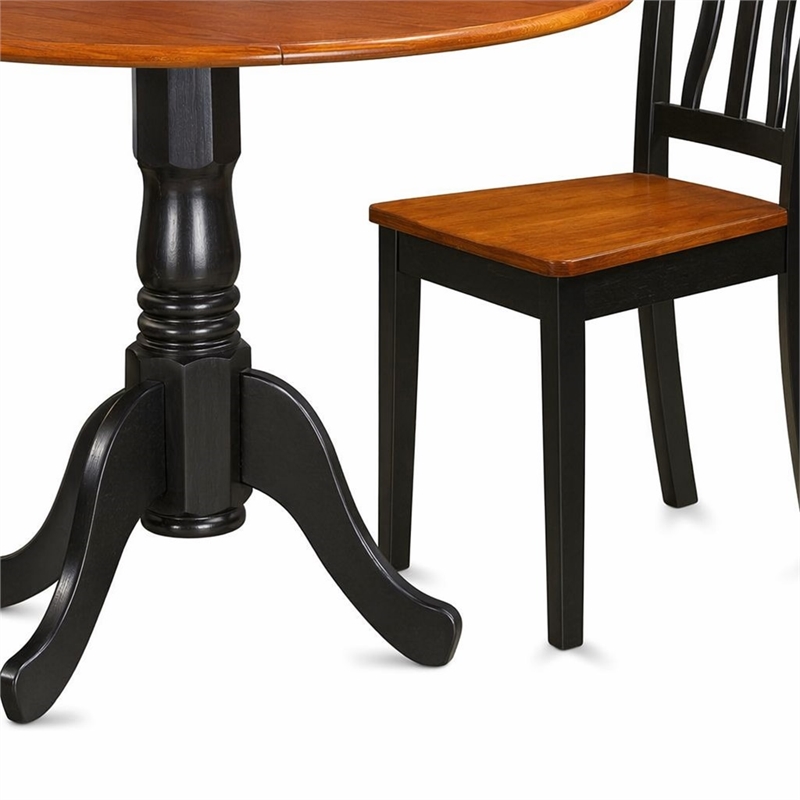 Pemberly Row 3-Piece Wood Dining Set in Black and Cherry