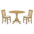 Pemberly Row Traditional 3-Piece Oak Wood Dining Set