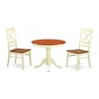 Pemberly Row 3-Piece Wood Dining Set in Cream and Cherry Finish