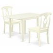 Pemberly Row 3-Piece Dining Set with Rectangular Table in Linen White