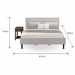 Pemberly Row 2-Piece King Platform Bedroom Set in Mist Beige Fabric