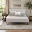 Pemberly Row 2-Piece King Platform Bedroom Set in Mist Beige Fabric
