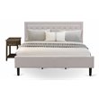 Pemberly Row 2-Piece King Platform Bedroom Set in Mist Beige Fabric