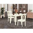 Pemberly Row 3-Piece Wood Dining Table Set in Linen White Finish