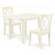 Pemberly Row 3-Piece Wood Dining Table Set in Linen White Finish