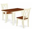 Pemberly Row Norden 3-Piece Dining Table Set in Cherry and Buttermilk Finish