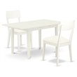 Pemberly Row Norfolk 3-Piece Dining Set with Rubberwood in White