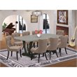 Pemberly Row 9-Piece Dining Set with Coffee Chairs and Rectangular Table
