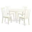 Pemberly Row 5-Piece Wood Dining Table and Chair Set in Linen White