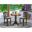Pemberly Row 3-Piece Wood Dining Set in Black and Cherry
