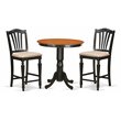 Pemberly Row 3-Piece Wood Dining Set in Black and Cherry