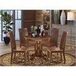 Pemberly Row 5-Piece Mahogany Dining Table Set with Round Table & Wooden Chairs
