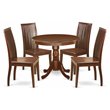 Pemberly Row 5-Piece Mahogany Dining Table Set with Round Table & Wooden Chairs