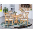 Pemberly Row 5-Piece Dining Set in Oak Finish with Round Table and Chairs