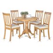 Pemberly Row 5-Piece Dining Set in Oak Finish with Round Table and Chairs
