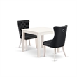 Pemberly Row 3-Piece Dinette Set with Faux Leather Chairs in Linen White
