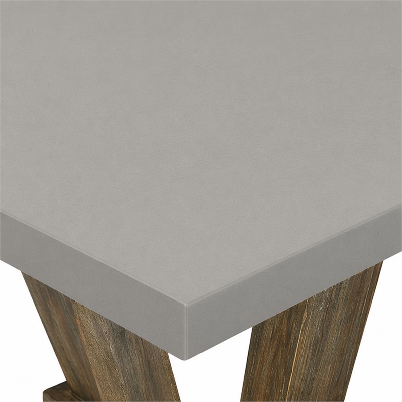Pemberly Row 9-Piece Button Tufted Dining Set in Cement and Jacobean Finish