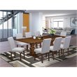Pemberly Row 9-Piece Dining Set with Extendable Table in Walnut & Light Sable