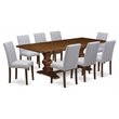 Pemberly Row 9-Piece Dining Set with Extendable Table in Walnut & Light Sable